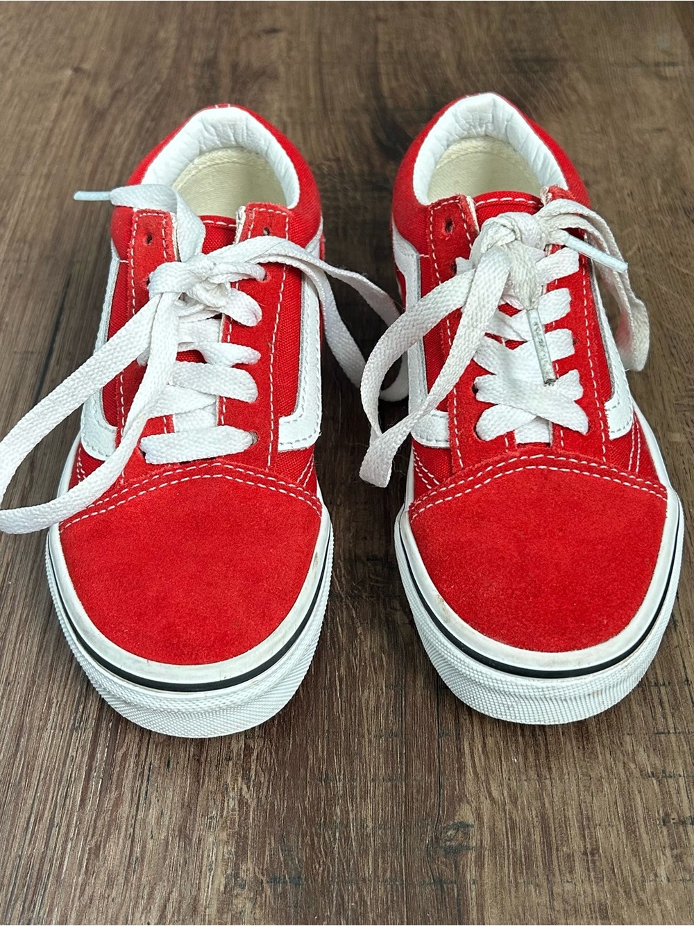 Vans Kids Old Skool Red & White Sneakers